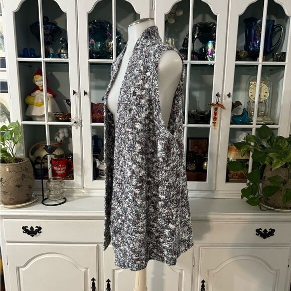 Chico’s Sleeveless Soft Cardigan Blue Purple White Size Small - Picture 4 of 9
